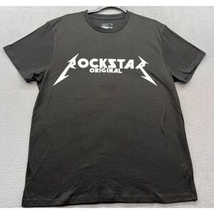 Rockstar Original Shirt Mens Sz L Black Graphic Tee Cotton Casual Streetwear